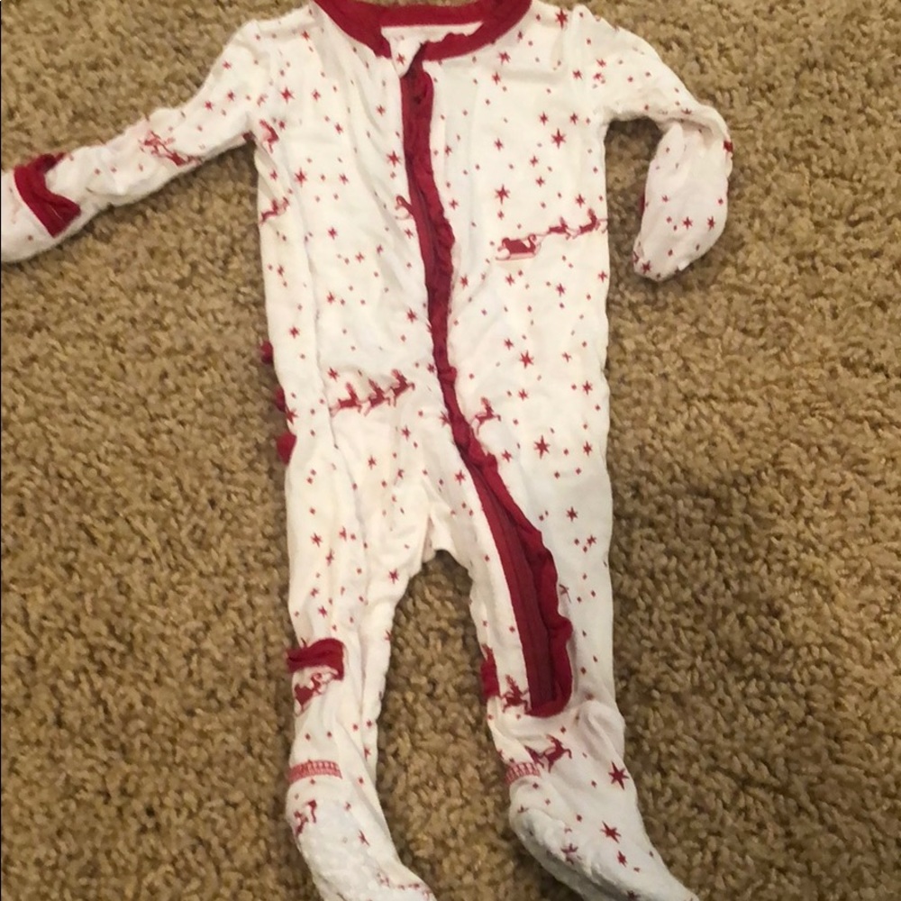 Christmas ruffle zipper footie newborn 🎄🎅🏻